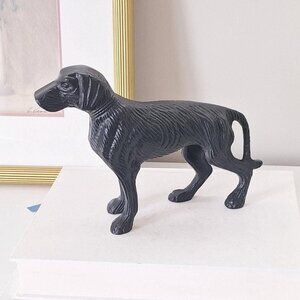 Black cast iron Dog - metal Statue / Vintage dog puppy decoration